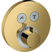 Термостат Hansgrohe ShowerSelect S 15743990 для душа, полированное золото