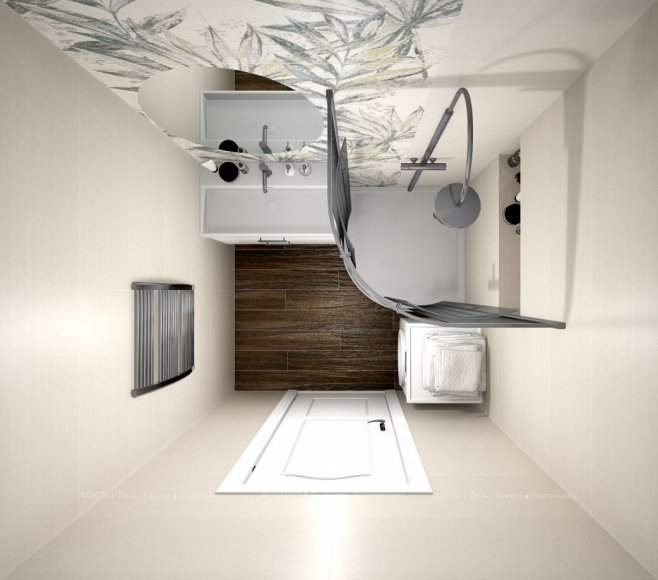 Дизайн Ванная в стиле Современный в бежевом цвете №12302 - 2 изображение