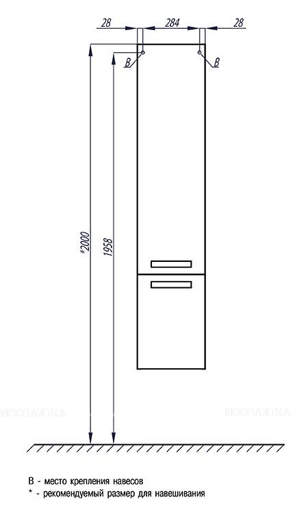 Шкаф-пенал Aquaton Ария М с бельевой корзиной, белый глянец - изображение 7