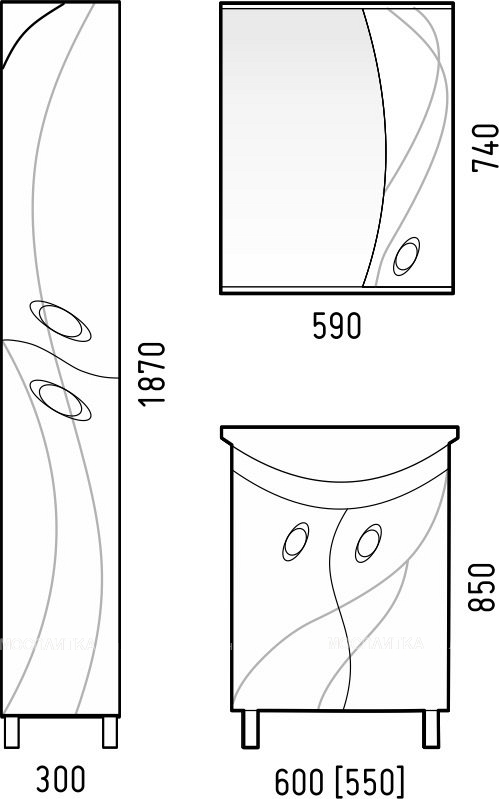 Шкаф-пенал Corozo Наина 30, белый - изображение 3