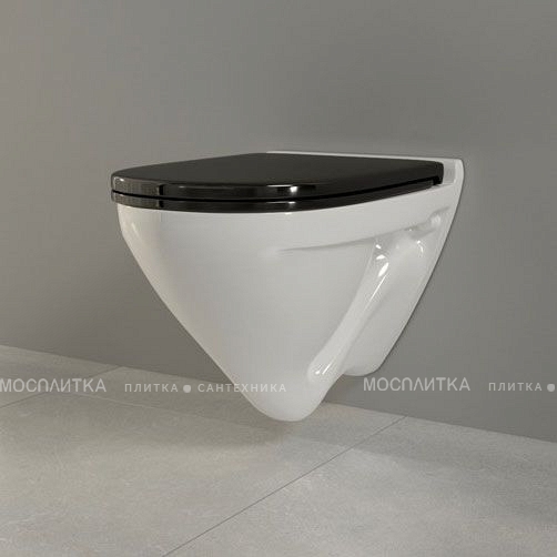 Унитаз подвесной Sanita luxe Attica Luxe Color Black белый/черное сиденье Soft-close - изображение 2