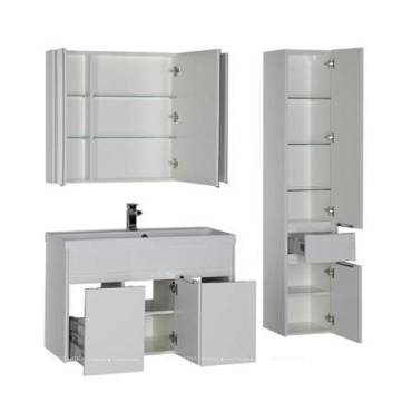 Комплект мебели для ванной Aquanet Латина 100 белый - 6 изображение