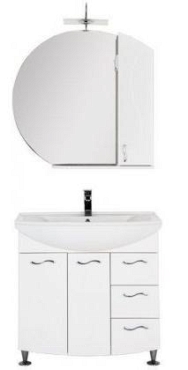Комплект мебели для ванной Aquanet Моника 85 белый раковина Стиль - 2 изображение