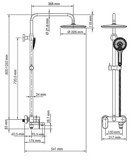 Душевая стойка Wasserkraft Mindel со смесителем A18501