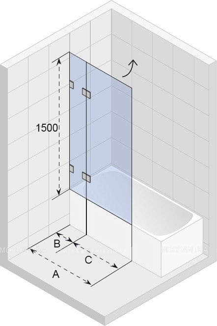 Шторка на ванну Riho Scandic S109-100, GC21200 - изображение 2