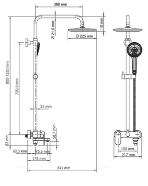 Душевая стойка Wasserkraft Mindel со смесителем A18501 - 3 изображение