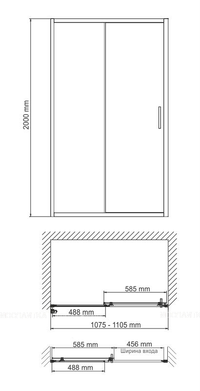 Душевая дверь Wasserkraft Main 41S13 - изображение 3