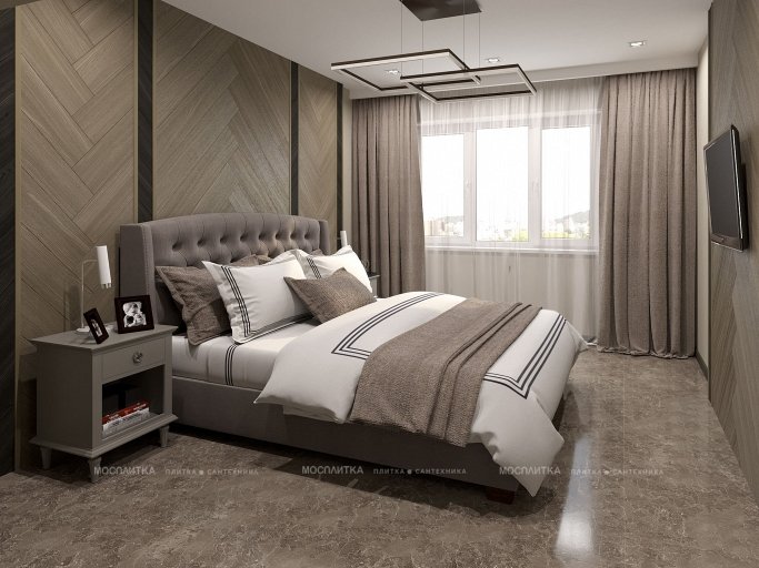 Дизайн Спальня в стиле Классика в коричневом цвете №12168
