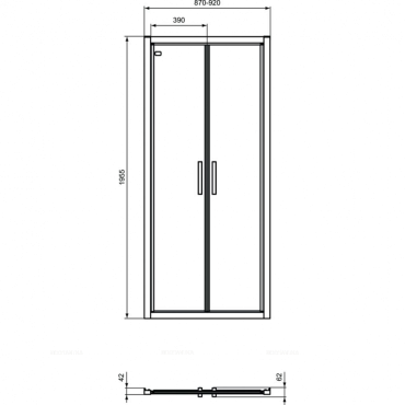 Двустворчатая дверь в нишу 90 см Ideal Standard CONNECT 2 Saloon door K9294V3 - 2 изображение