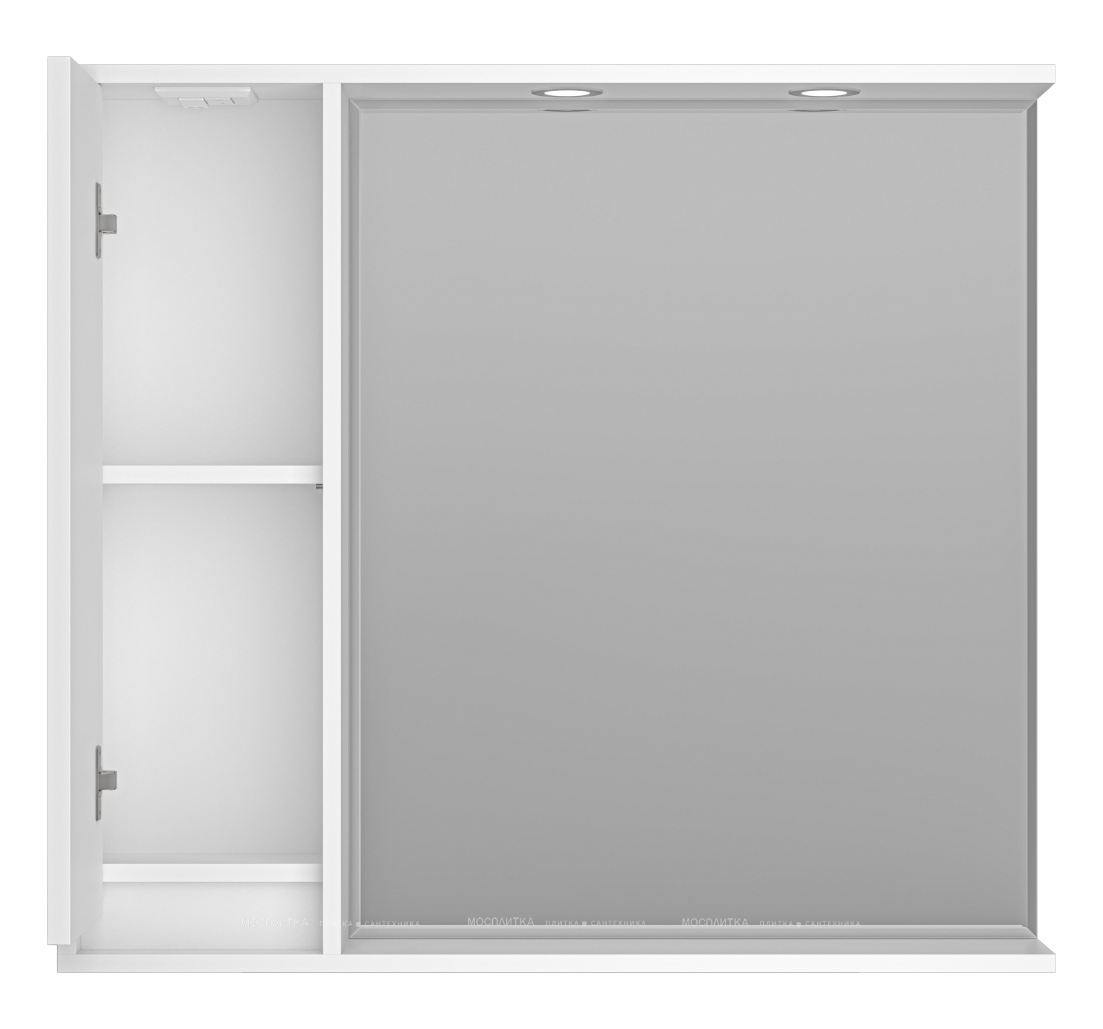 Зеркальный шкаф Brevita Balaton 90 см BAL-04090-01-Л левый, с подсветкой, белый - изображение 3