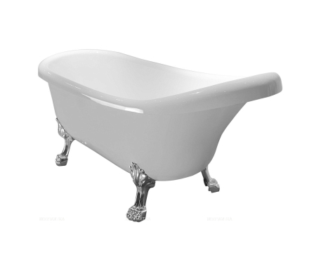 Акриловая ванна Ceruttispa Vico C-2015 на львиных алюминиевых хромированных лапах 170x75 C-2015 - 2 изображение