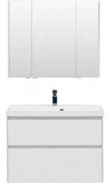Комплект мебели для ванной Aquanet Гласс 90 белый - 2 изображение