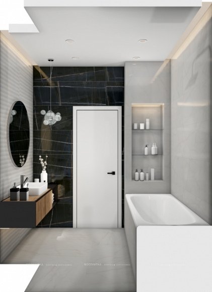 Дизайн Ванная в стиле Современный в белом цвете №12844 - 7 изображение