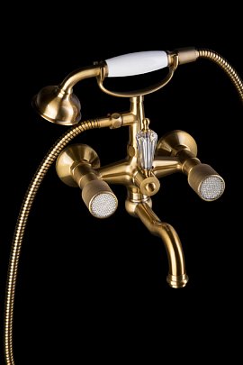 Смеситель Boheme Royal Cristal 313-Royal/CRST для ванны с душем, бронза