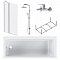 Набор Am.Pm Gem: Ванна 170x70 с каркасом и шторкой, душевая система со смесителем для ванны и душа, W90ASET-170D3W5 