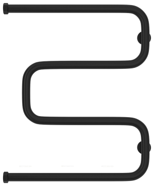 Полотенцесушитель водяной Сунержа Ш-образный 60х50 см 31-0014-6050 матовый черный - 2 изображение