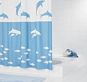 Штора для ванных комнат Ridder Flipper синяя/голубая