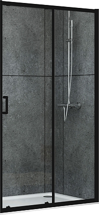 Душевая дверь 120 см Abber Schwarzer Diamant AG30120B стекло прозрачное, профиль черный