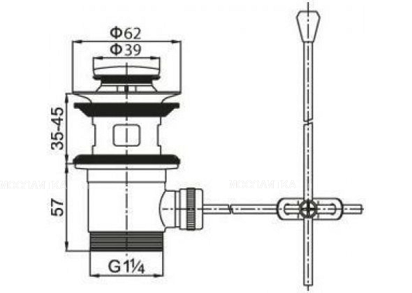 Донный клапан для раковины Cezares CZR-SA2-01, хром - изображение 2