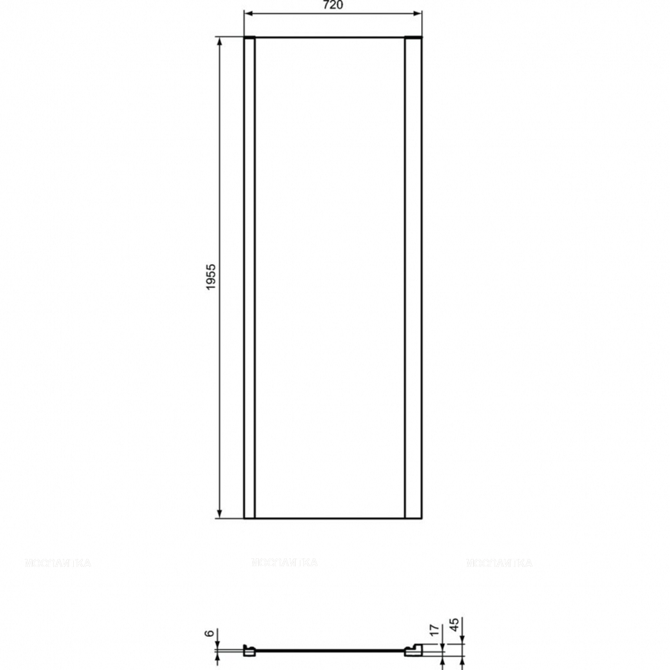 Фиксированная боковая панель 75 см Ideal Standard CONNECT 2 L K9298V3 - изображение 2