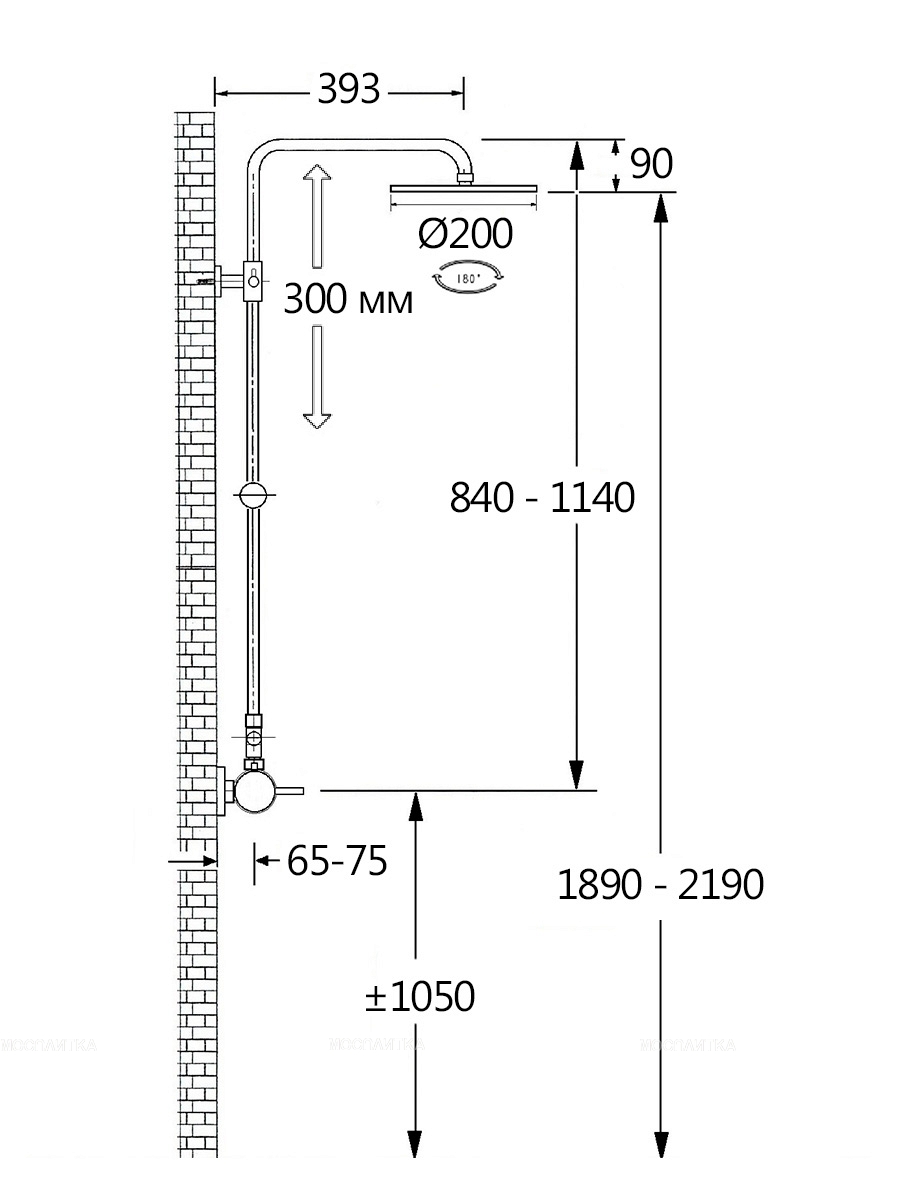Душевая стойка AQUAme AQM8001CR 1 режим, хром - изображение 5