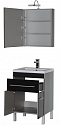 Комплект мебели для ванной Aquanet Верона 58 1 ящ 2 дв черный зеркало камерино - 3 изображение