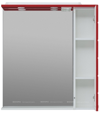 Зеркало-шкаф Aquanet Сити 85 00170561 белый / красный - 6 изображение