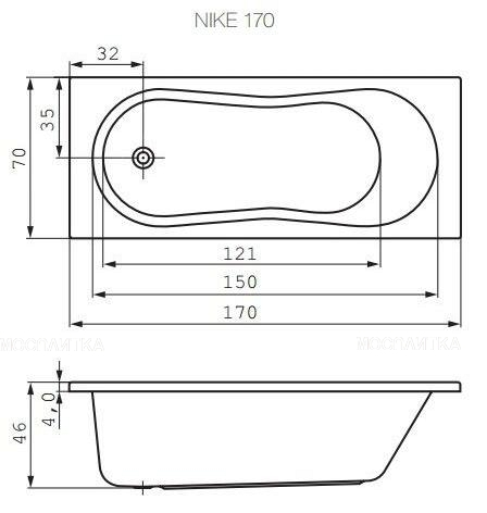 Акриловая ванна Cersanit Nike 170х70 см - изображение 5