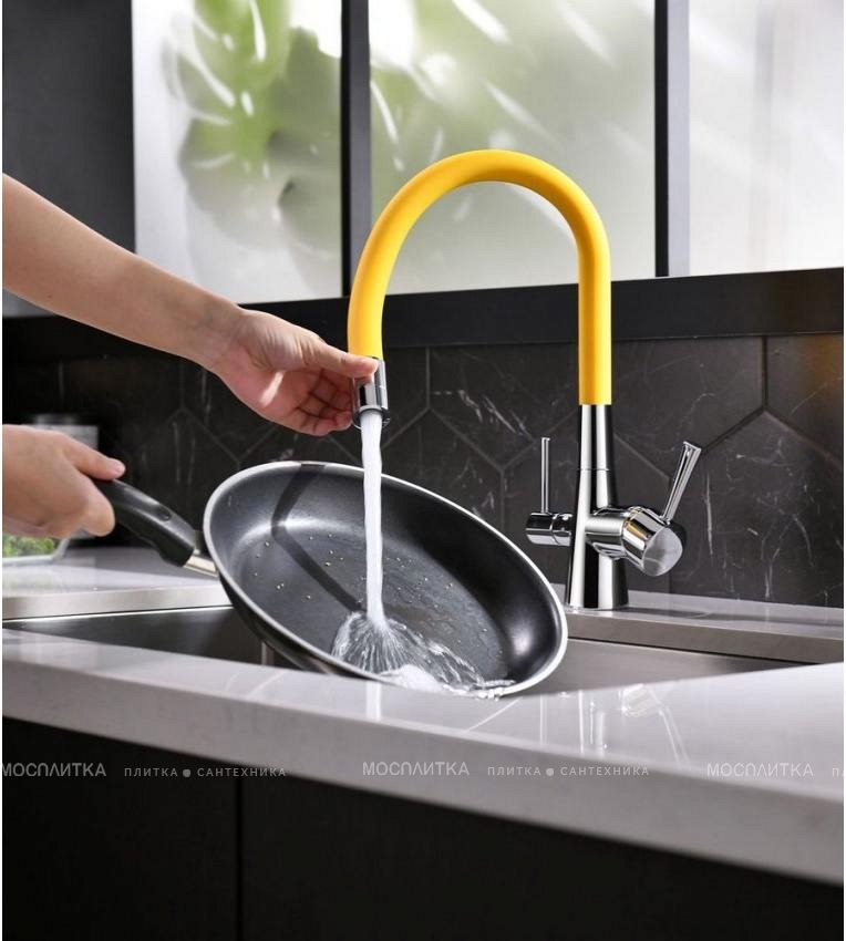Смеситель Lemark Comfort для кухонной мойки LM3075C-Yellow хром/желтый - изображение 2