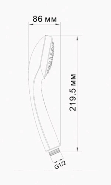 Душевая лейка WasserKRAFT A001 1-функциональная, хром - 2 изображение