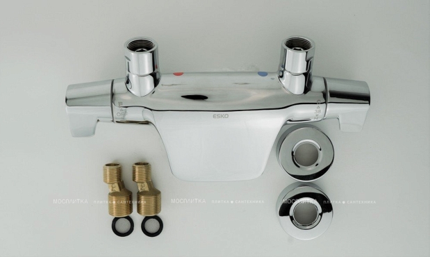 Смеситель для ванны Esko Mikros T5054 с термостатом Хром - 2 изображение