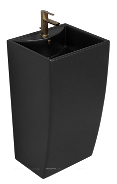 Раковина напольная Azario Comella 48 см AZ-314MB матовый черный - 2 изображение