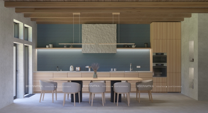 Дизайн Кухня-гостиная в стиле Современный в белом цвете №13227