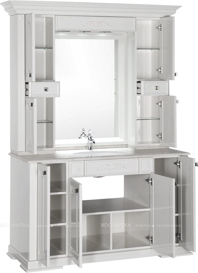 Зеркальный шкаф Aquanet Кастильо 140 белый - изображение 5