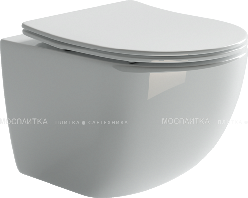Комплект подвесной безободковый унитаз Ceramica Nova Forma Rimless CN3009 с крышкой-сиденьем + инсталляция Geberit Duofix Delta 458.124.21.1 3 в 1 с кнопкой смыва - изображение 2