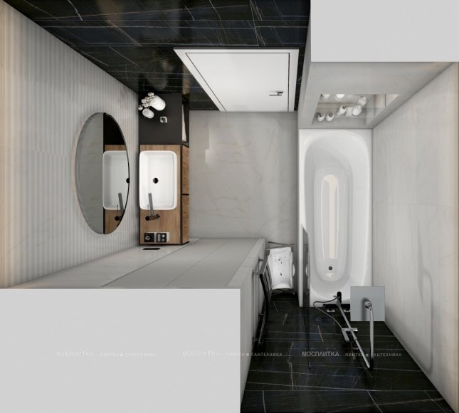 Дизайн Ванная в стиле Современный в белом цвете №12844 - 3 изображение