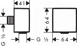 Шланговое подключение Hansgrohe Fixfit Square 26455700, белый матовый