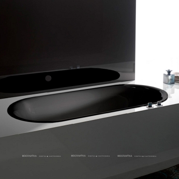 Стальная ванна Bette BetteLux Oval, с шумоизоляцией 190x90x45 см, с покр.Glaze Plus/анти-слип, черное дерево(матовый), 3467-035 PLUS AR - 3 изображение