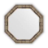 Зеркало в багетной раме Evoform Octagon, BY 3669, 74 x 74 см, серебряный бамбук