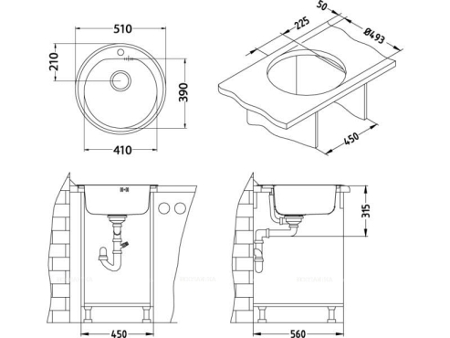 Кухонная мойка Alveus Monarch Form 30 1103818 бронза в комплекте с выпуском без сифона - 2 изображение