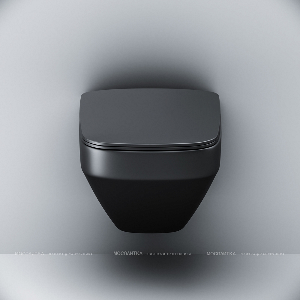 Унитаз подвесной безободковый Am.Pm Inspire V2.0 C50A1700MBSC с крышкой-сиденьем микролифт, черный матовый - изображение 6