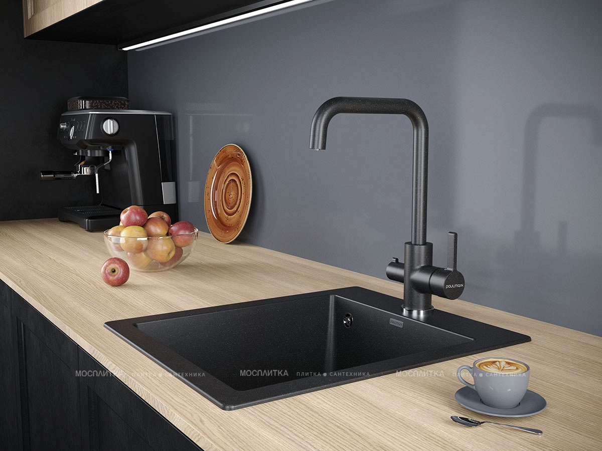 Смеситель Paulmark Logas Lo213021-308 для кухонной мойки, черный - изображение 2