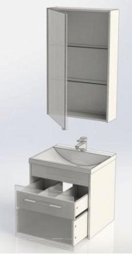 Комплект мебели для ванной Aquanet Августа 58 дуб сонома - 7 изображение