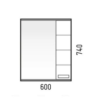 Зеркальный шкаф Corozo Денвер 60 см SD-00000533 с подсветкой, белый - 4 изображение