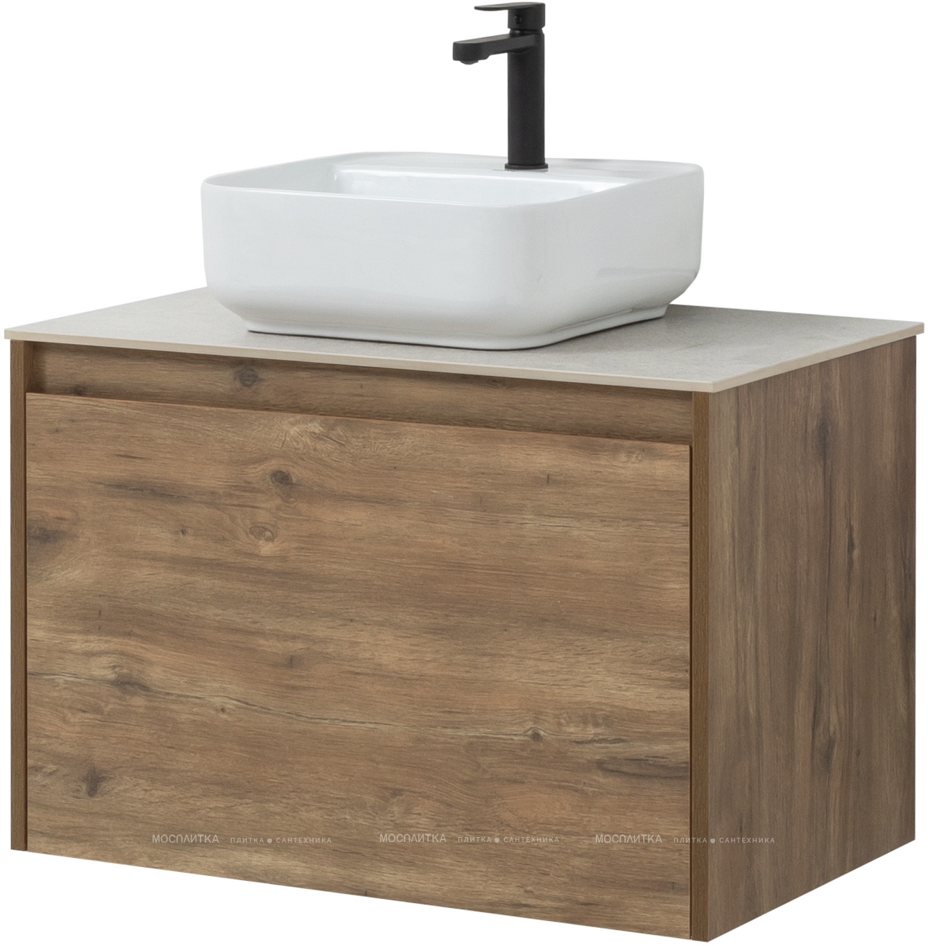 Комплект мебели для ванной Aquanet Nova Lite 75 см 249514, 1 ящик, коричневый - изображение 9