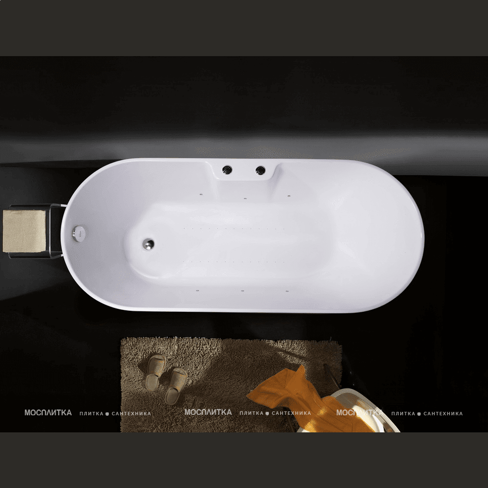 Акриловая ванна 175х75 см Orans BT-NL601 601FTSI Black с аэромассажем, черная - изображение 2