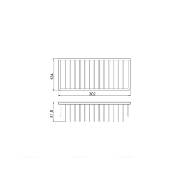 Полка-решетка Veragio Basket прямоугольная 13,5х30,5хh8 см, хром - 2 изображение