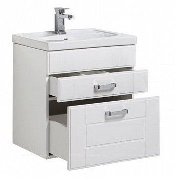 Комплект мебели для ванной Aquanet Рондо 60 2 ящика зеркало Камерино белый - 4 изображение