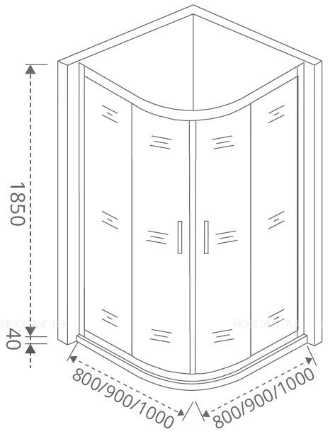 Душевой уголок GOOD DOOR Latte R-100-C-WE - изображение 3