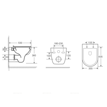 Унитаз подвесной безободковый Azario Parma AZ-2142 с крышкой-сиденьем микролифт, белый - 10 изображение